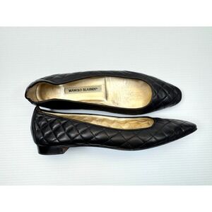 Manolo Blahnik Giungla Quilted Ballet Flats Women 38.5 US 8.5 Black Leather